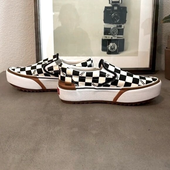 VANS Era Stacked Checkerboard Slip On Canvas Shoes - Picture 1 of 7